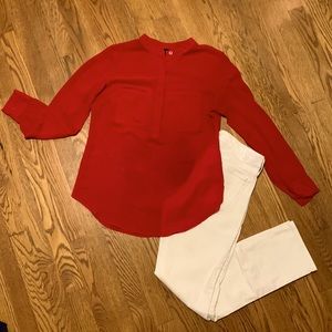 3/$30 Red blouse shirt sheer Ana Small